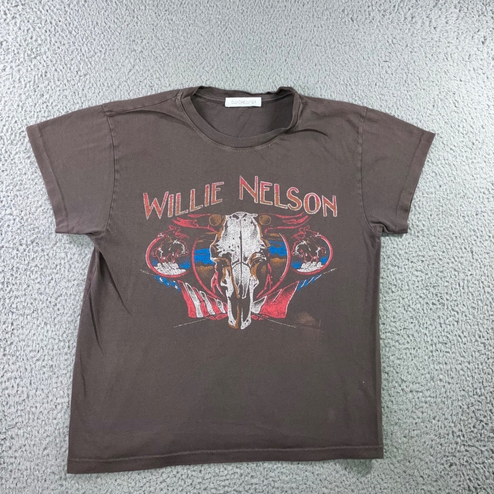 Daydreamer Willie Nelson Graphic T-Shirt Women S Brown Country Band Tee USA